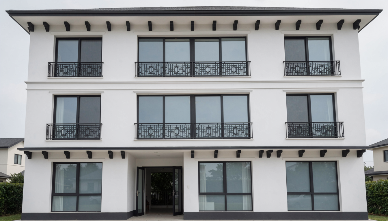 杭州新中式别墅外墙仿石漆完工实景，立体岩彩石层次分明、立面大气，4大系列对比参考