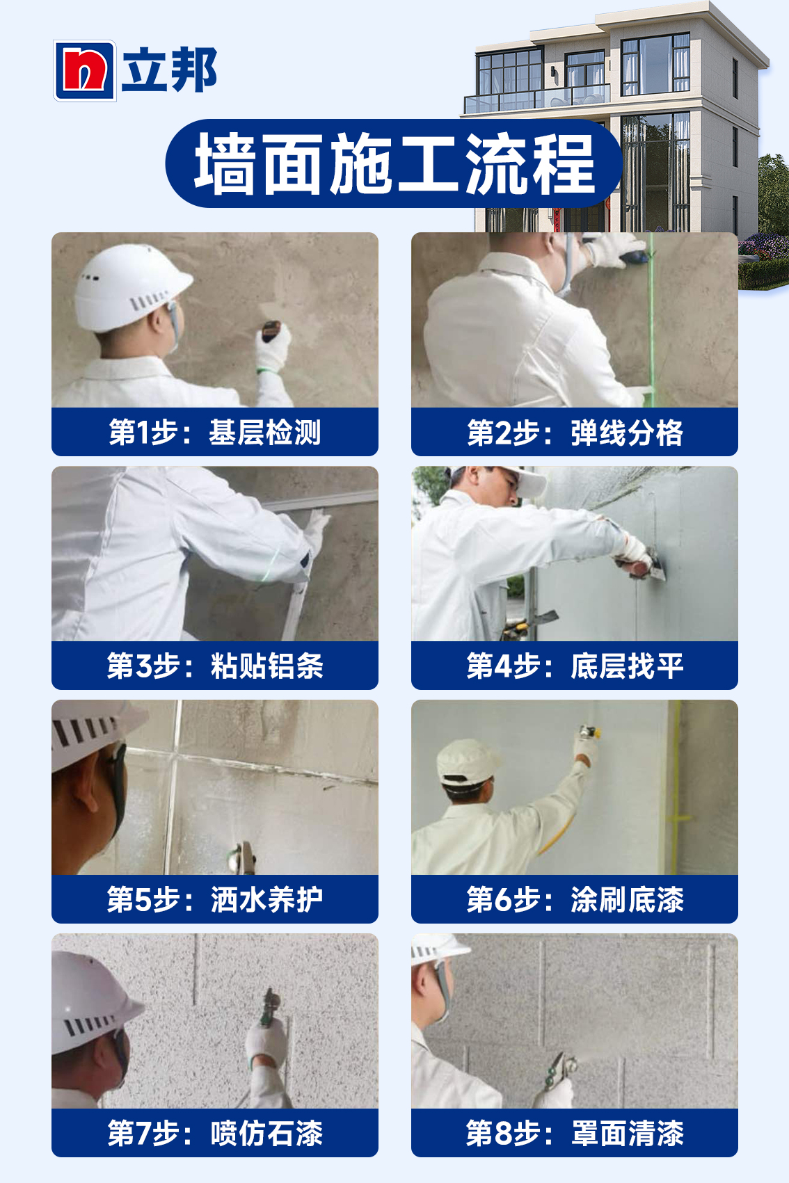 立邦仿石漆标准施工流程